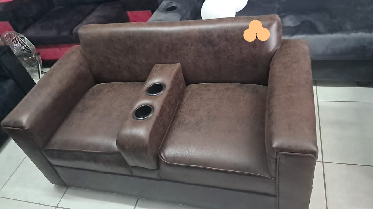 Faux Leather Two-Seater Couch